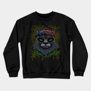 fashion cat street art Crewneck Sweatshirt